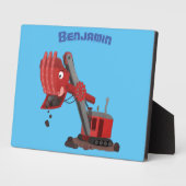 Plaque Photo Illustration d'une pelle à vapeur rouge mou (Côté)