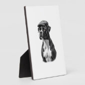 Plaque Photo Illustration Graphique Monochrome de Boxer Vintage (Côté)