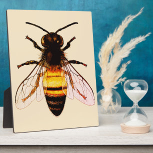 Plaque Photo Illustration réaliste d'art d'abeille à miel