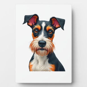 Plaque Photo Illustration Rétro Portrait de Chien Coloré Vintag
