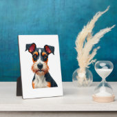 Plaque Photo Illustration Rétro Portrait de Chien Coloré Vintag (Côté)