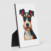 Plaque Photo Illustration Rétro Portrait de Chien Coloré Vintag (Côté)