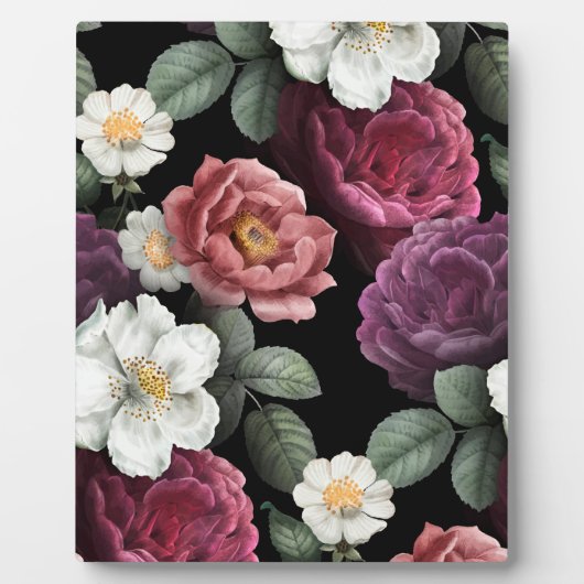 Plaque Photo Illustration Rose vintage (Devant)