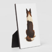 Plaque Photo Illustration vintage de Border Collie vu de dos (Côté)