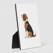 Plaque Photo Illustration vue arrière du chien Beagle vintage A (Côté)