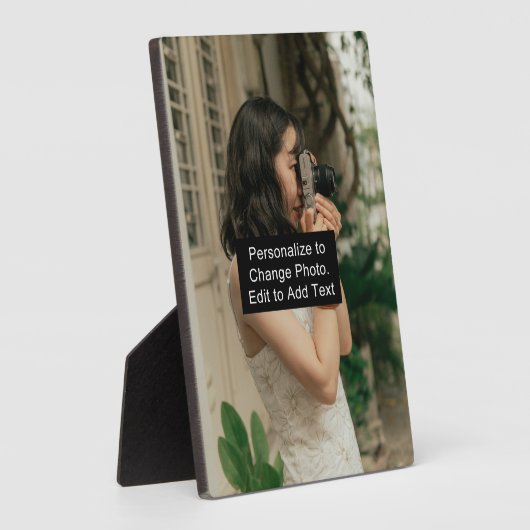 Plaque Photo Image personnalisée Ajouter un nom devis vertical (Côté)