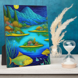 Plaque Photo Imaginaire Lake Fish Art Table