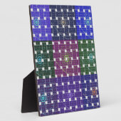 Plaque Photo Impression À damiers bleu et violet (Côté)