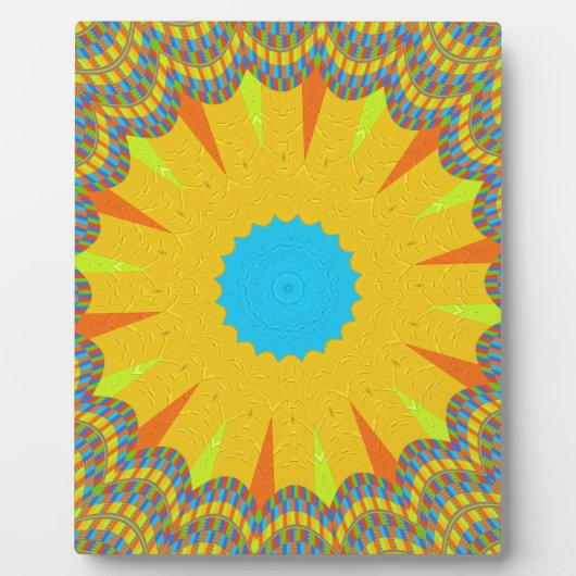 Plaque Photo Impression Cyan et Gold Mandala Art (Devant)
