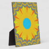 Plaque Photo Impression Cyan et Gold Mandala Art (Côté)