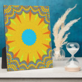 Plaque Photo Impression Cyan et Gold Mandala Art (Côté)