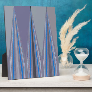 Plaque Photo Impression d'art en chevron bleu, violet, gris