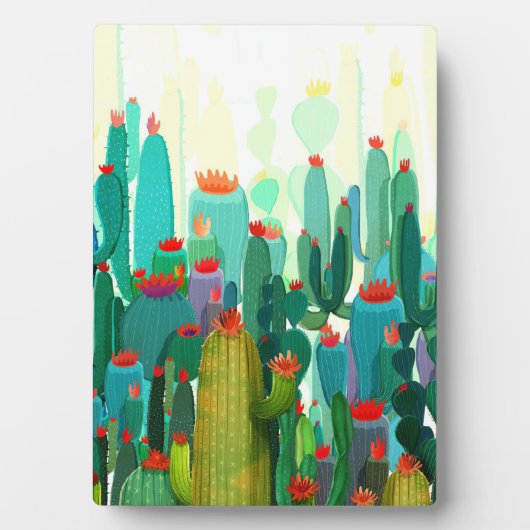 Plaque Photo Impression de cactus | Beaucoup de cactus (Devant)