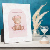 Plaque Photo Impression Ourson Câlin | Nursery pour Bébé Fille (Côté)
