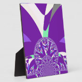 Plaque Photo Imprimante d'art bleu rétro Cyan Kaleidoscope (Côté)