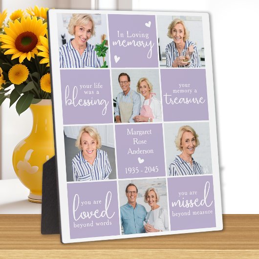 Plaque Photo In Love Memory 6 Photo Collage Poème commémoratif
