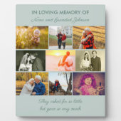 Plaque Photo In Love Memory Custom Disant 9 Collage Photo (Devant)
