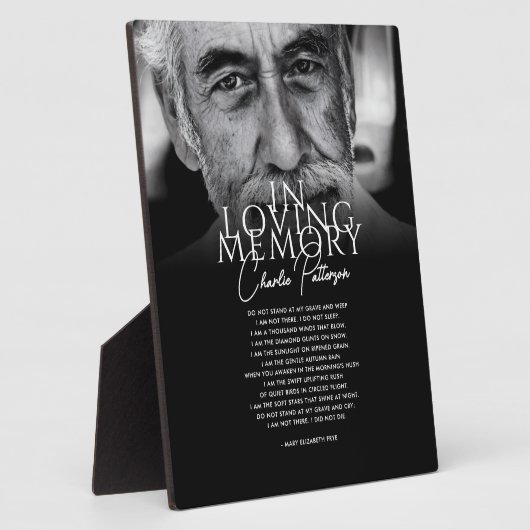 Plaque Photo In Love Memory Custom Text & Photo Memorial (Côté)