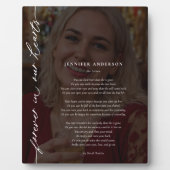 Plaque Photo In Love Memory Elegant Script Photo & Citation/Poe (Devant)