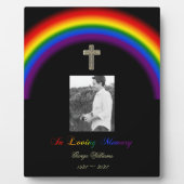 Plaque Photo In Love Memory LGBT Pride Rainbow Cross Photo (Devant)