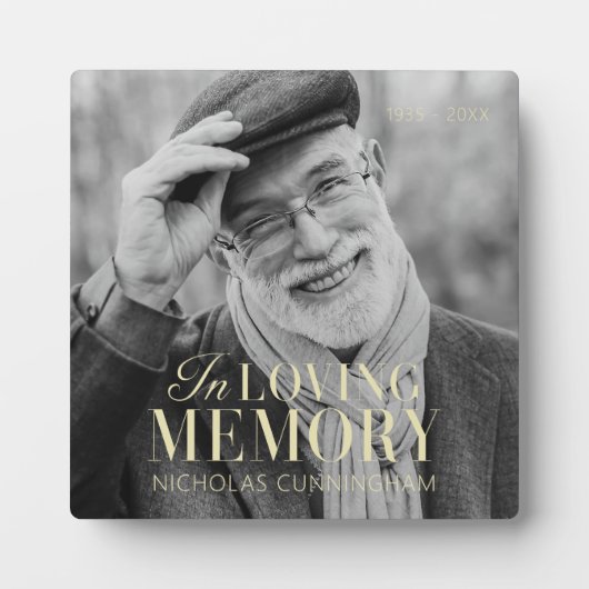 Plaque Photo In Love Memory Modern Elegant Photo Memorial (Devant)