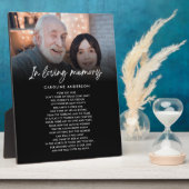 Plaque Photo In Love Memory Photo Texte personnalisé (Côté)