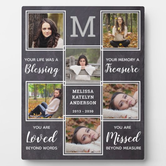 Plaque Photo In Love Memory Unique Photo Collage Memorial (Devant)