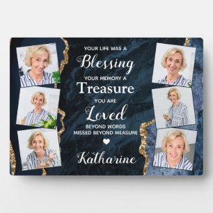 Plaque Photo In Loving Memory Personalized 6 Picture Memorial