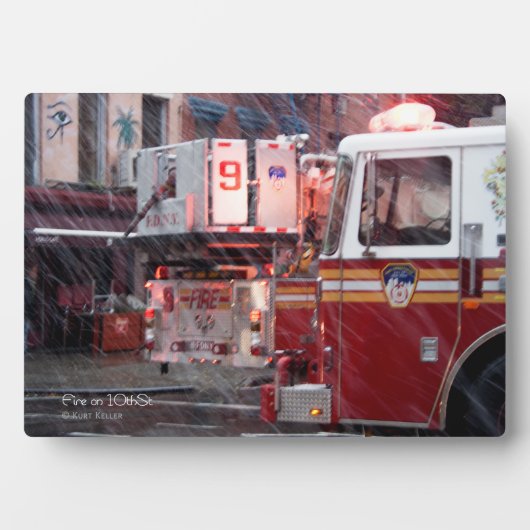 Plaque Photo Incendie le 10ème ST (Devant)