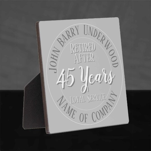 Plaque Photo Indemnité pour service long ou plan de retraite