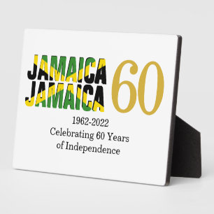Plaque Photo Indépendance patriotique JAMAICA 60e anniversaire