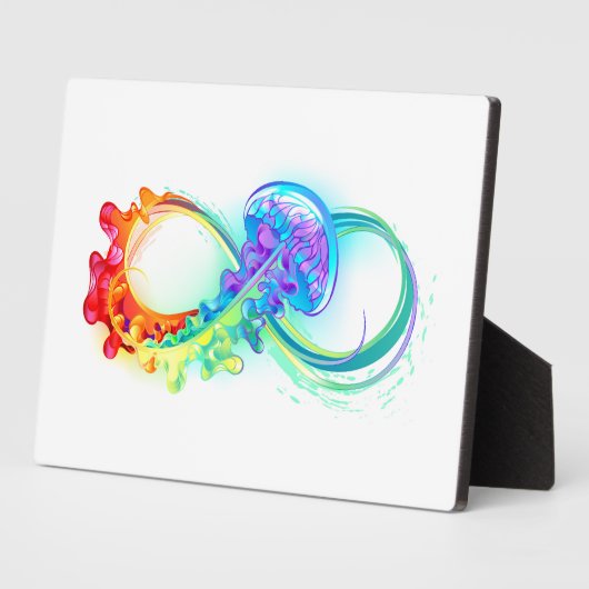 Plaque Photo Infinity avec Rainbow Jellyfish (Côté)