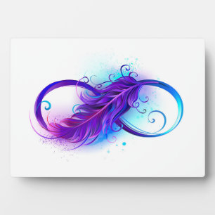 Plaque Photo Infinity with purple feather
