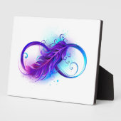 Plaque Photo Infinity with purple feather (Côté)
