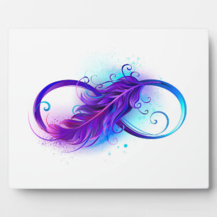 Plaque Photo Infinity with purple feather