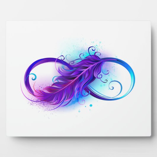 Plaque Photo Infinity with purple feather (Devant)
