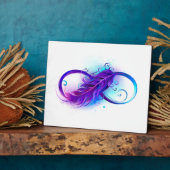 Plaque Photo Infinity with purple feather (Côté)