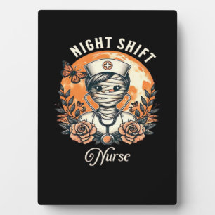 Plaque Photo Infirmière de nuit Momie Halloween Santé Flora