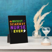 Plaque Photo Infirmière la plus effrayante jamais drôle Hallowe (Côté)