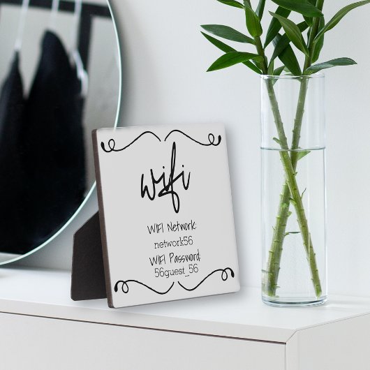 Plaque Photo Informations WIFI du visiteur Mot de passe