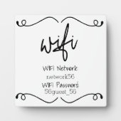 Plaque Photo Informations WIFI du visiteur Mot de passe (Devant)