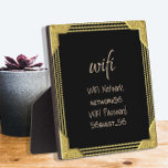 Plaque Photo Informations WIFI du visiteur Mot de passe Gold Fr<br><div class="desc">Ce design a été créé par art numérique et peut être personnalisé dans la zone fournie par le changement de la photo et/ou du texte. Vous pouvez également le customiser en choisissant l'option cliquer pour customiser une autre option et supprimer ou modifier la couleur de l'arrière - plan, ajouter du...</div>