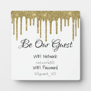 Plaque Photo Informations WIFI mot de passe mariage Be Our Gues