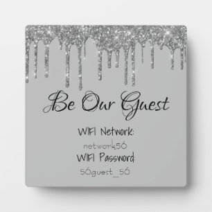 Plaque Photo Informations WIFI mot de passe mariage Be Our Gues