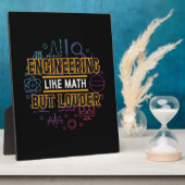 Plaque Photo Ingénieur Ingénieur Comme Math (Côté)
