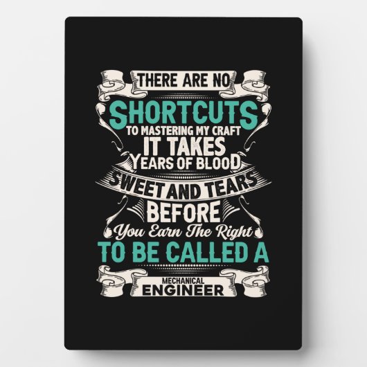 Plaque Photo Ingénieur mécanicien (Devant)