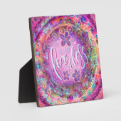 Plaque Photo Inspirant Joli Floral Violet sans peur Boho (Recto)