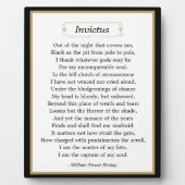 Plaque Photo Inspiration Invictus Poem Tabletop (Devant)