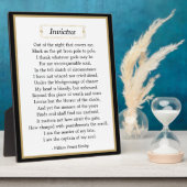 Plaque Photo Inspiration Invictus Poem Tabletop (Côté)