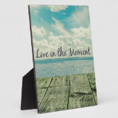 Plaque Photo Inspirational Live in the Moment Affirmation Citat (Côté)